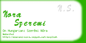 nora szeremi business card